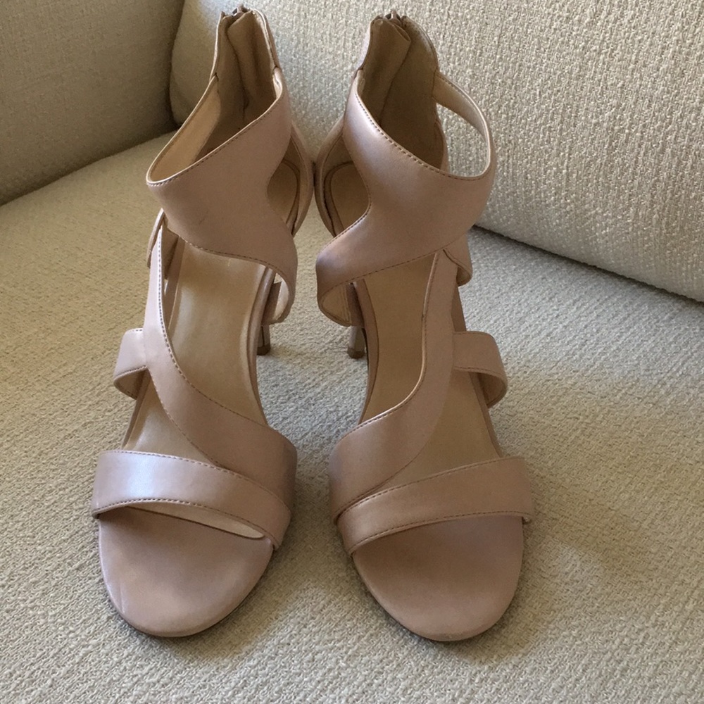 Nine West nude wrap sandal heels